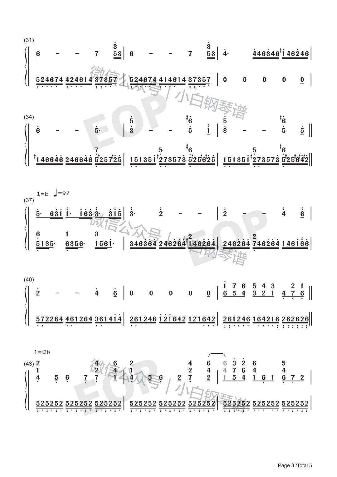 琴谱clairdelune德彪西debussy含简谱