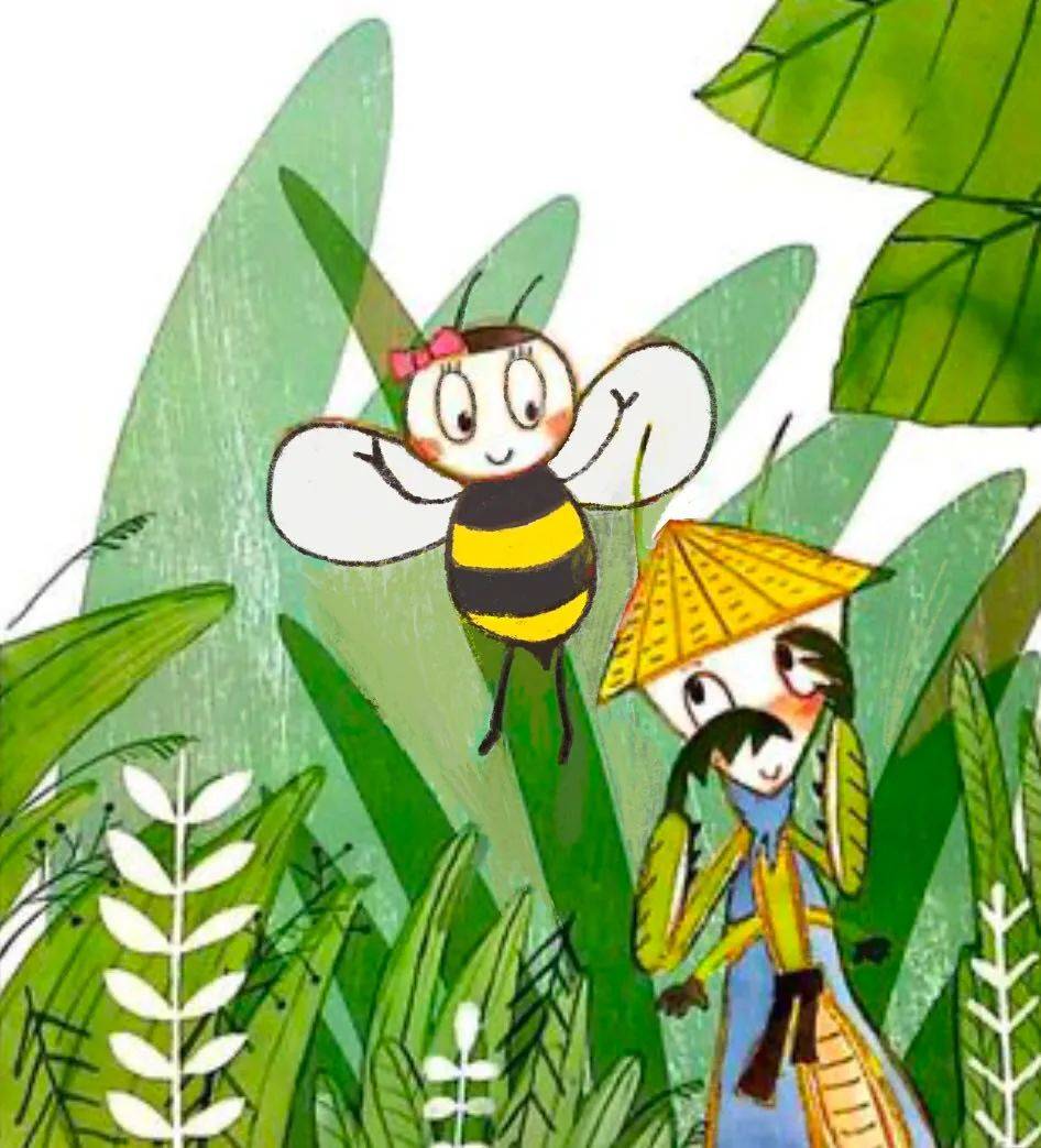 于是,小螳螂央求蜜蜂道:"小蜜蜂啊!