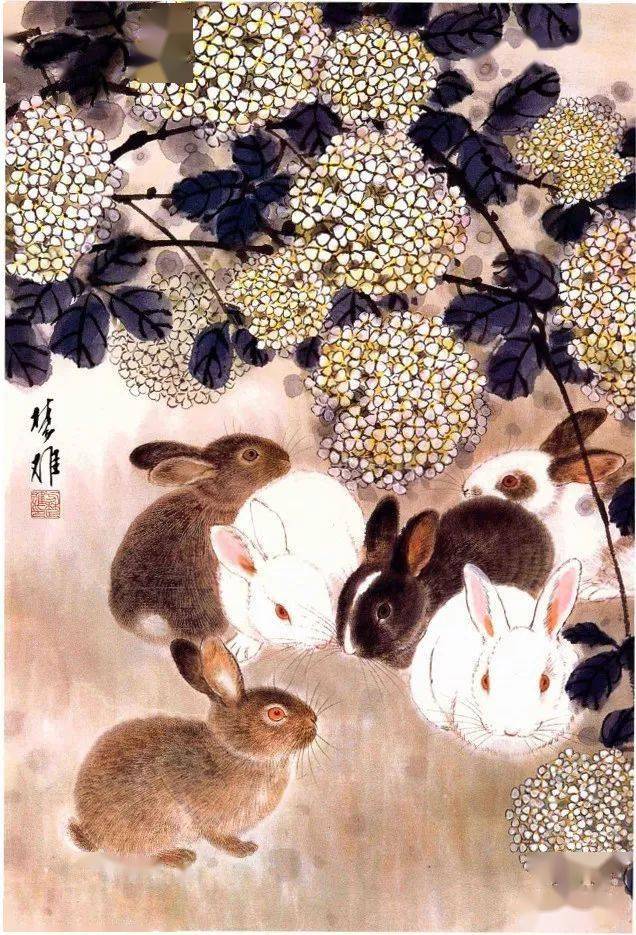 现当代名家方楚雄画兔作品欣赏