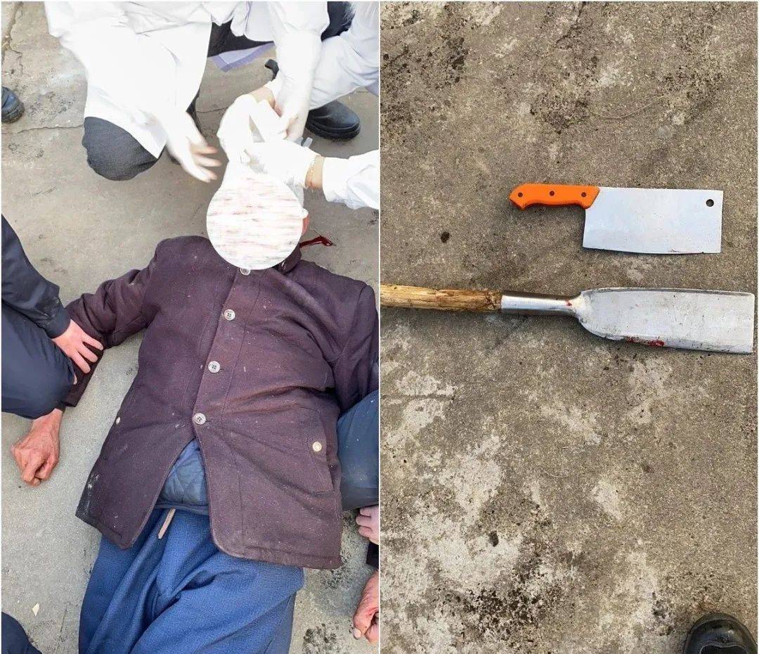 防暴钢叉配合进入房间,迅速将该男子控制在地,夺走菜刀砍刀,最后由