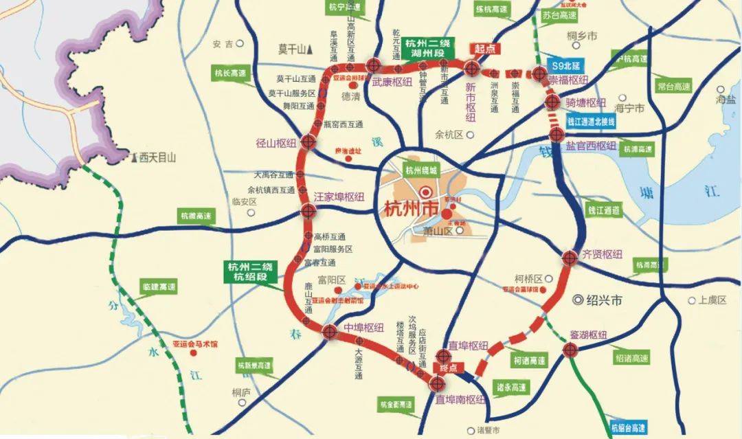 杭州都市圈进一步扩大杭州绕城西复线作为杭州都市圈环线(二绕)的重要