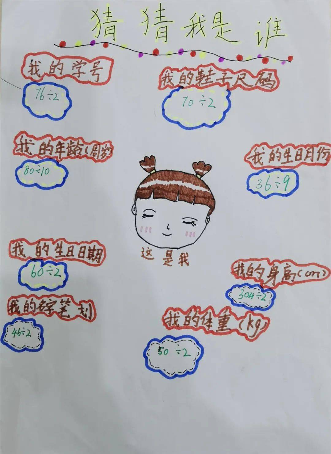 创意致远猜猜我是谁三年级数学乘除法计算创意作业