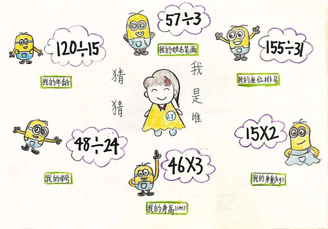 创意致远猜猜我是谁三年级数学乘除法计算创意作业