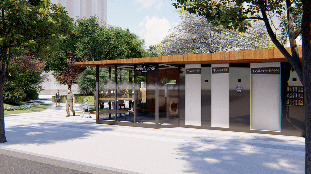 值得一提的是,运动休闲公园还引入了"网红打卡处"——智能驿站.