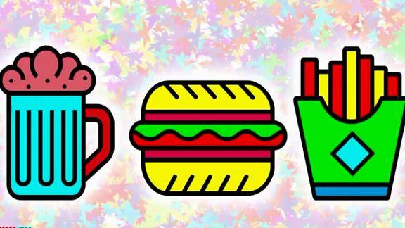 儿童简笔画麦当劳汉堡画画