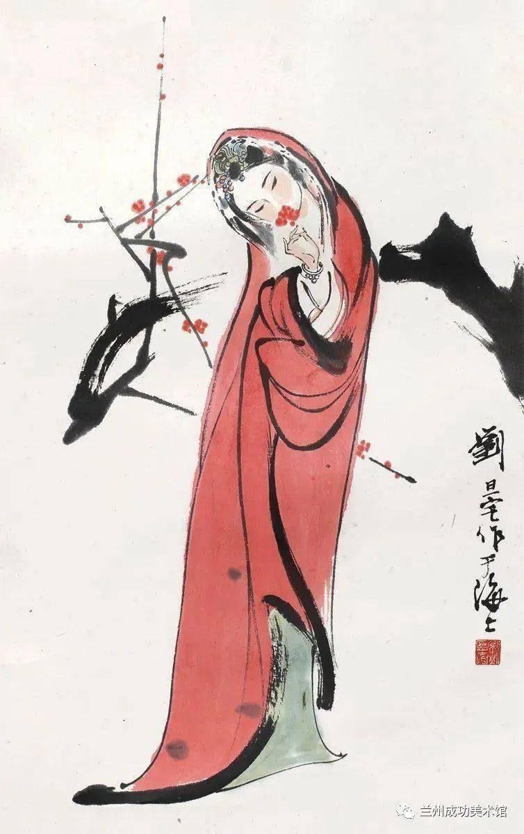 劉旦宅 思春劉旦宅 梅花仕女劉旦宅(1931-2011),擅長中國古典人物畫