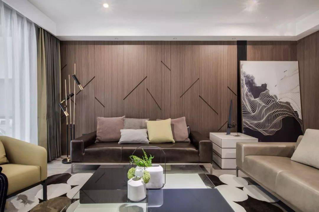 深木色,灰木色等等,通过不同色调的木质沙发背景墙可以营造不同的效果