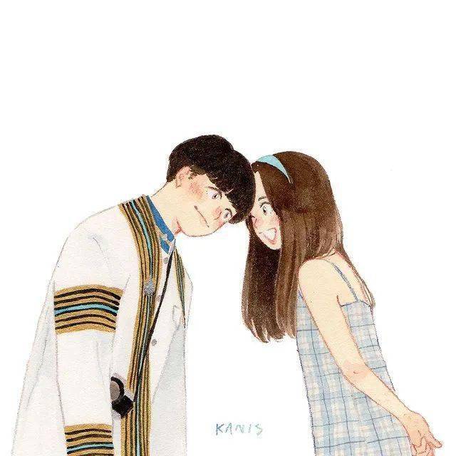 一组羞甜又接地气的情侣插画这就是爱情的样子吧