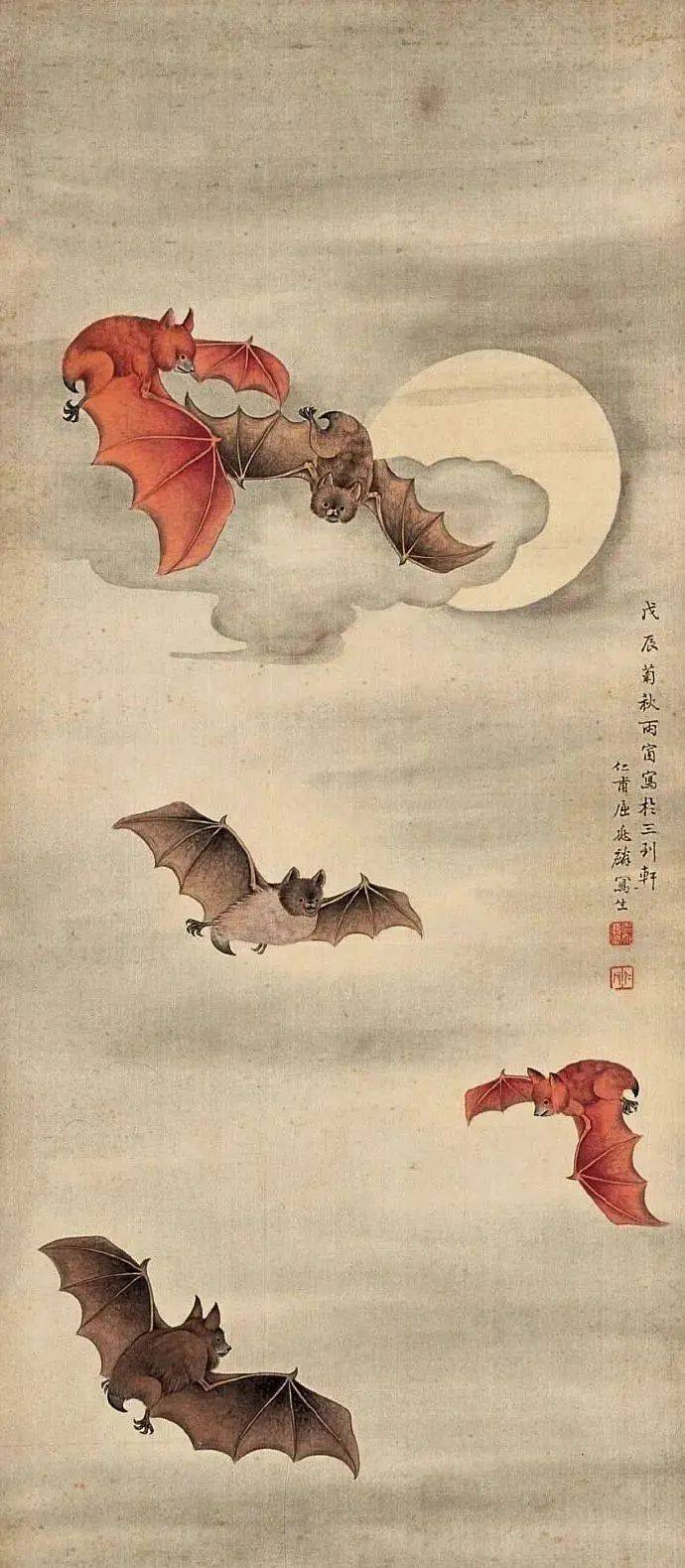清代不同时期蝙蝠画法图片