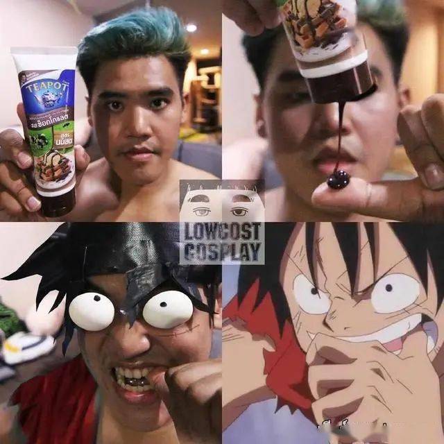 海贼王:泰国小哥五毛钱cos又来了,索隆四刀流惊艳_路飞