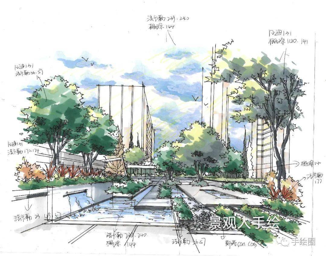 手绘圈跟着画no5简单易学透视效果图手绘教程附色号