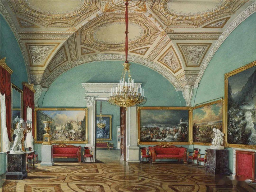 你一定没看过十九世纪俄罗斯皇室宫廷室内装饰水彩画