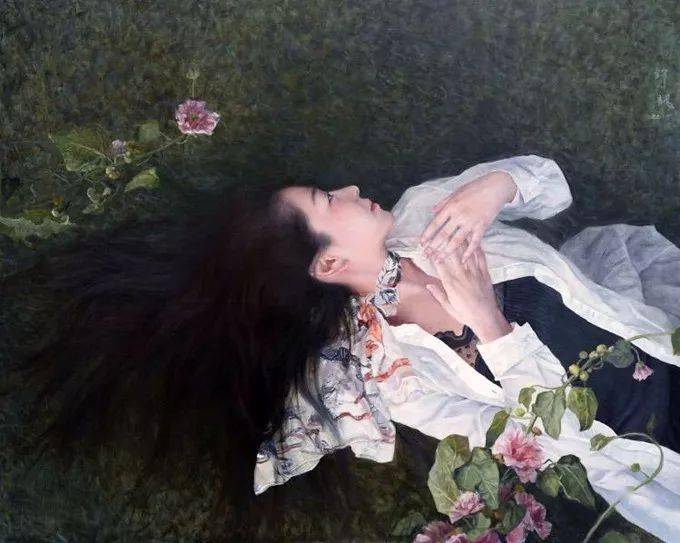 他油画里的少女形象天生丽质美得超凡脱俗