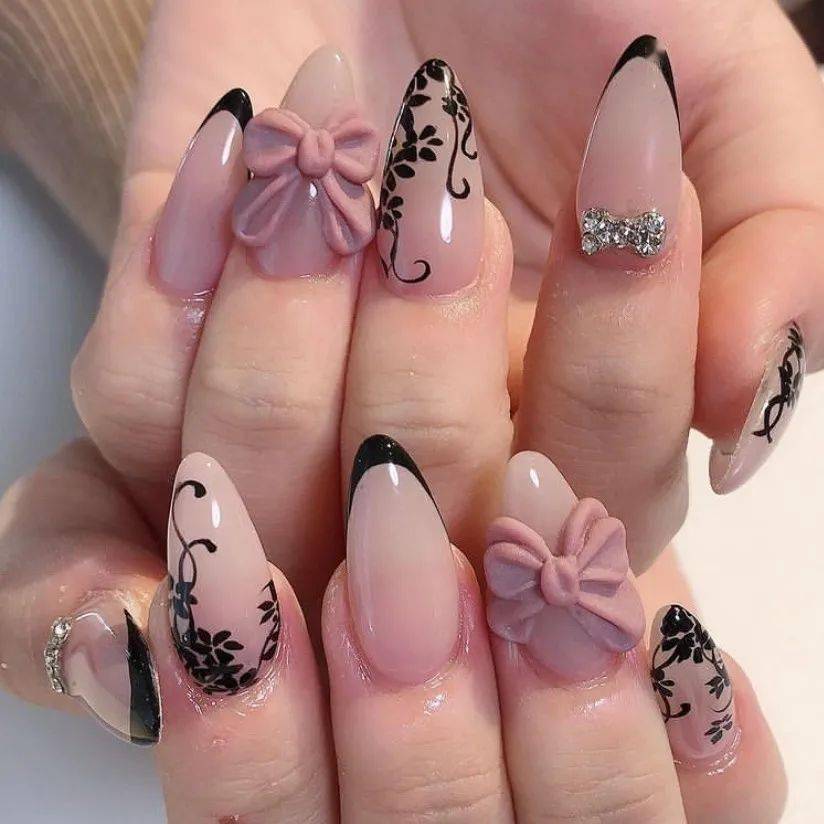 一秒变可爱人气蝴蝶结美甲又来承包少女心啦