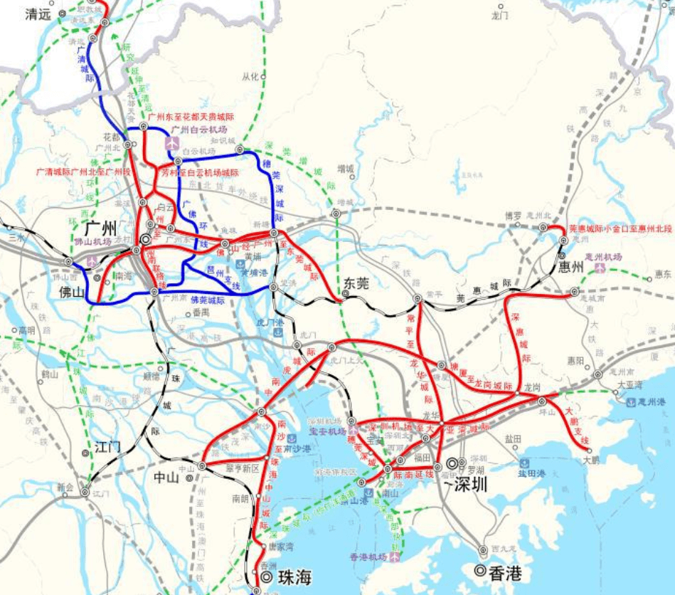 大手笔发改委粤港澳大湾区等将建1万公里城际市域铁路