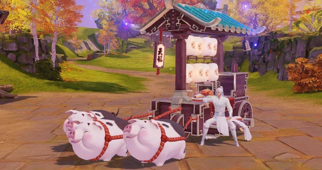 骑上"猪车"云游大荒,可爱小猪萌化你的心~_坐骑