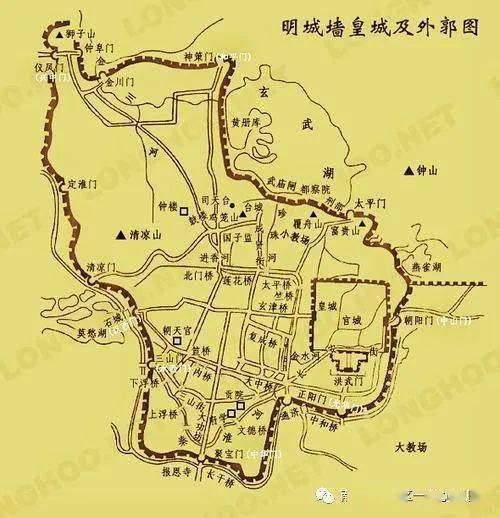 北京古城墙范围图片