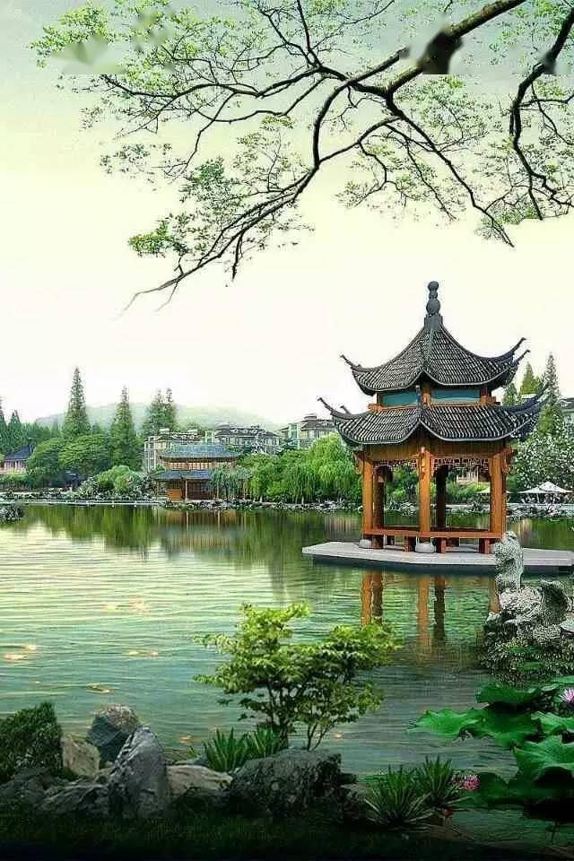 唯美中国小桥流水亭台楼阁