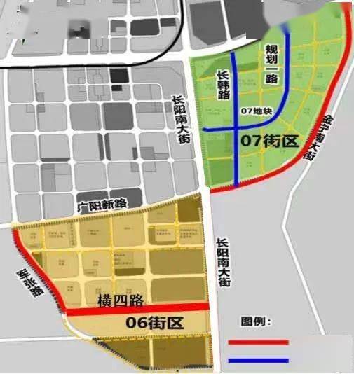 如下图所示↓↓↓按照规划,房山区利用长阳镇中心区06,07 街区建设