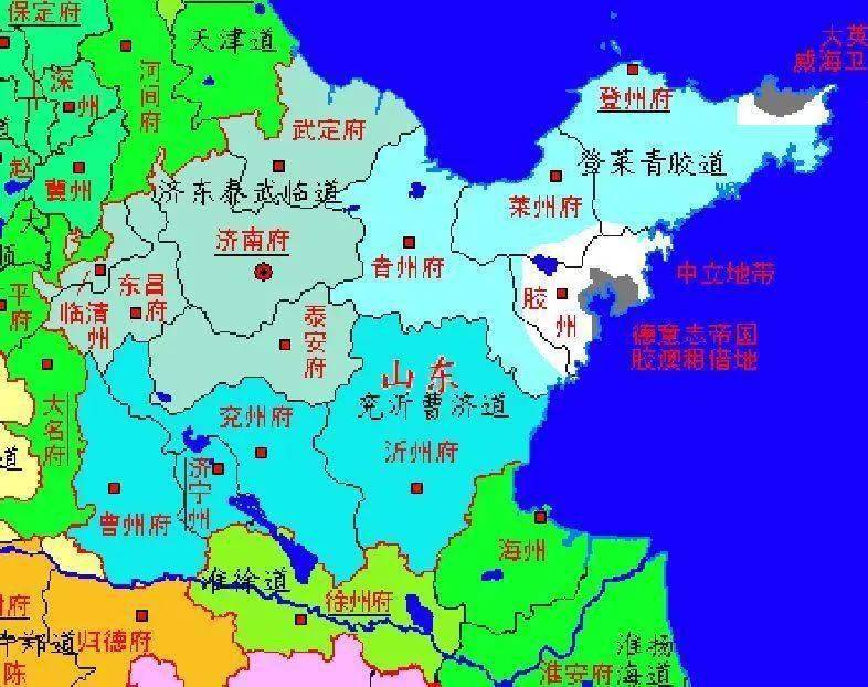清朝山东地图高清版图片