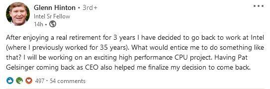 Glenn|英特尔复兴第一步：新CEO未上任，退休大佬先返聘