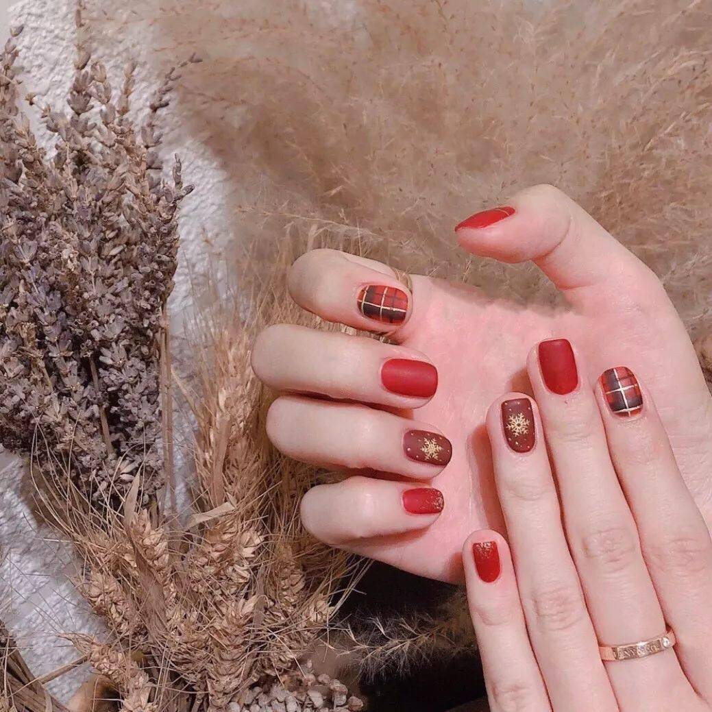 2021新年红色系美甲,转运必备