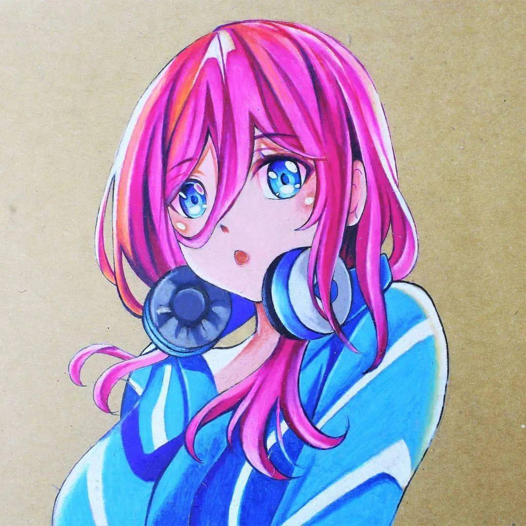 彩铅马克笔画动漫这颜色搭配真是爱了