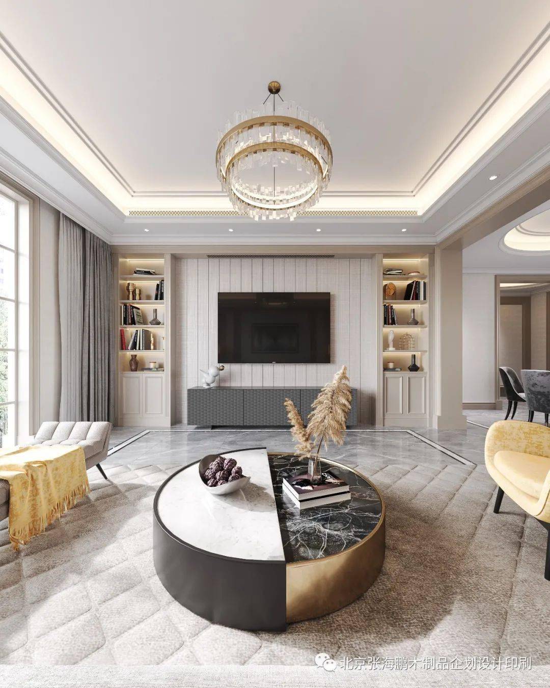 2021高级莫兰迪色现代轻奢混油别墅木作案例赏析