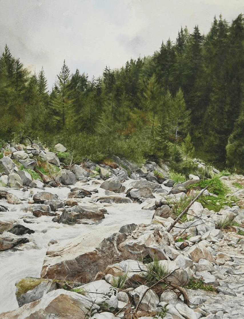 保加利亚水彩画家atanasmatsoureff作品欣赏礁石海岸