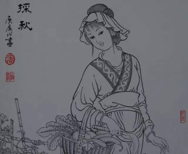 国画白描美女人物欣赏,收藏临摹!