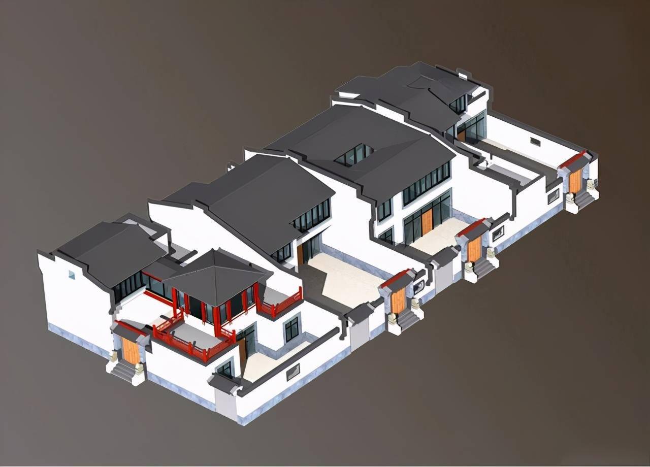 古典中式2021四合院設計建築cad施工圖3d模型su模型