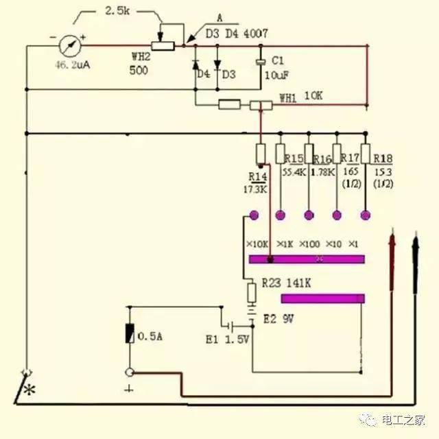 指針式萬用表的工作原理