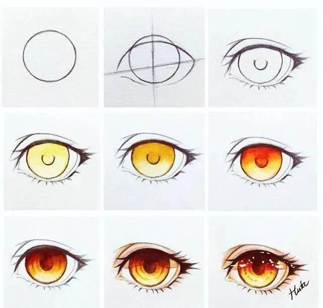 彩铅教程步骤图几组二次元眼睛步骤