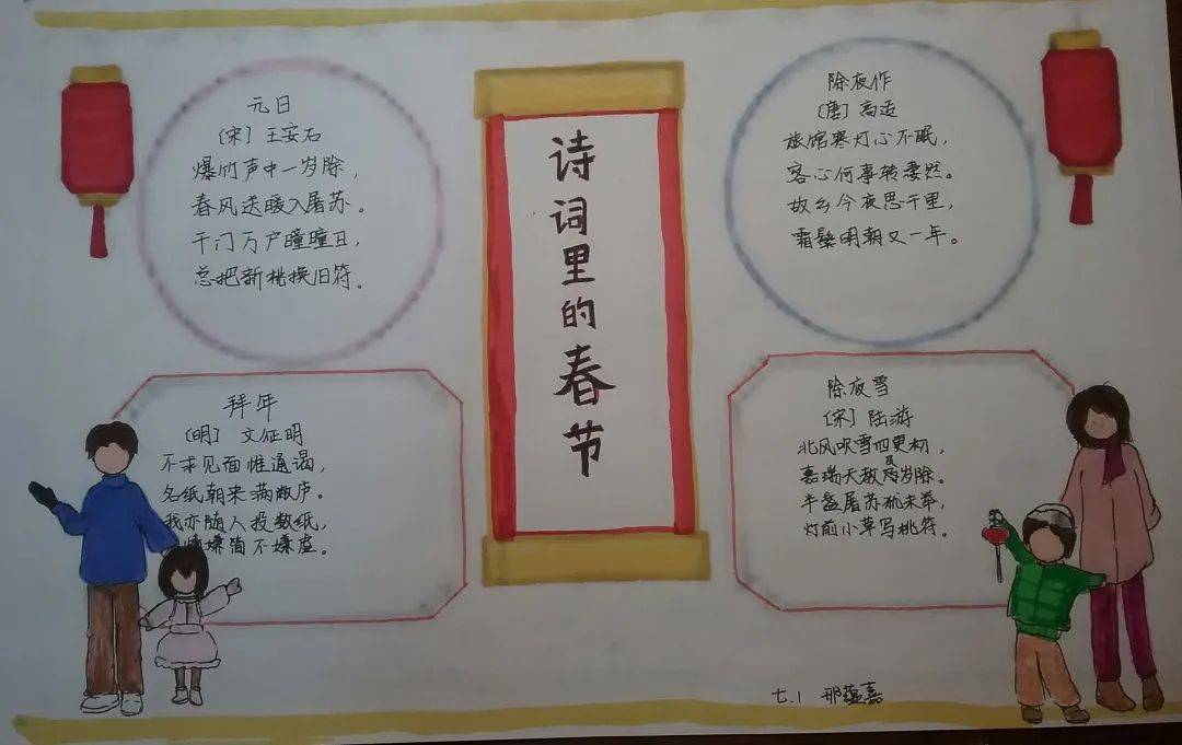 春节的古诗词手抄报图片