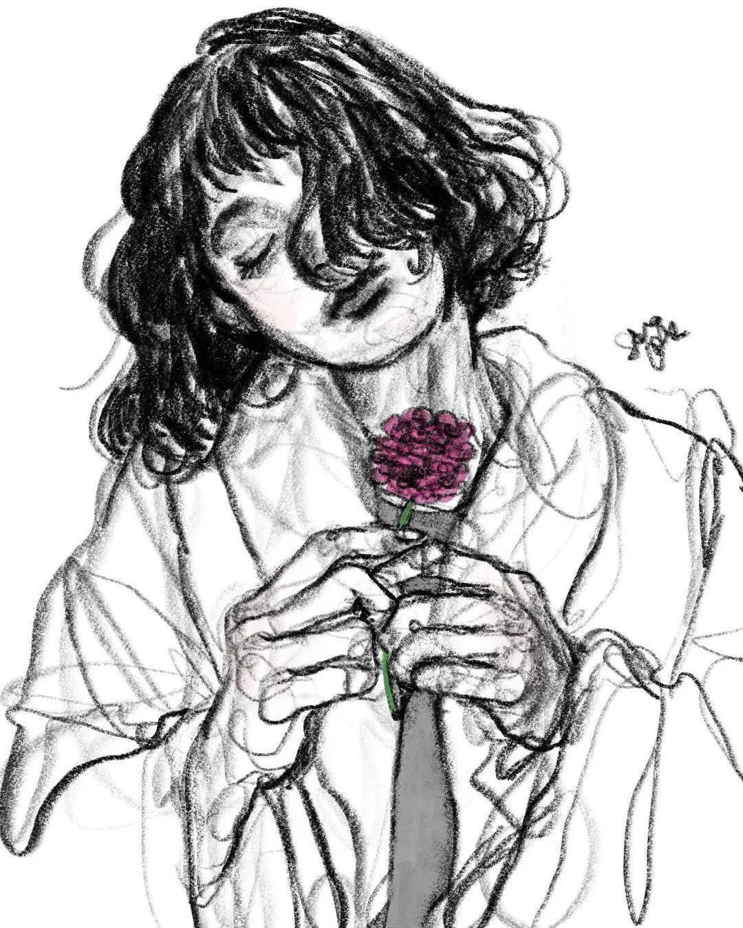 很舒服的线条 时尚女生插画