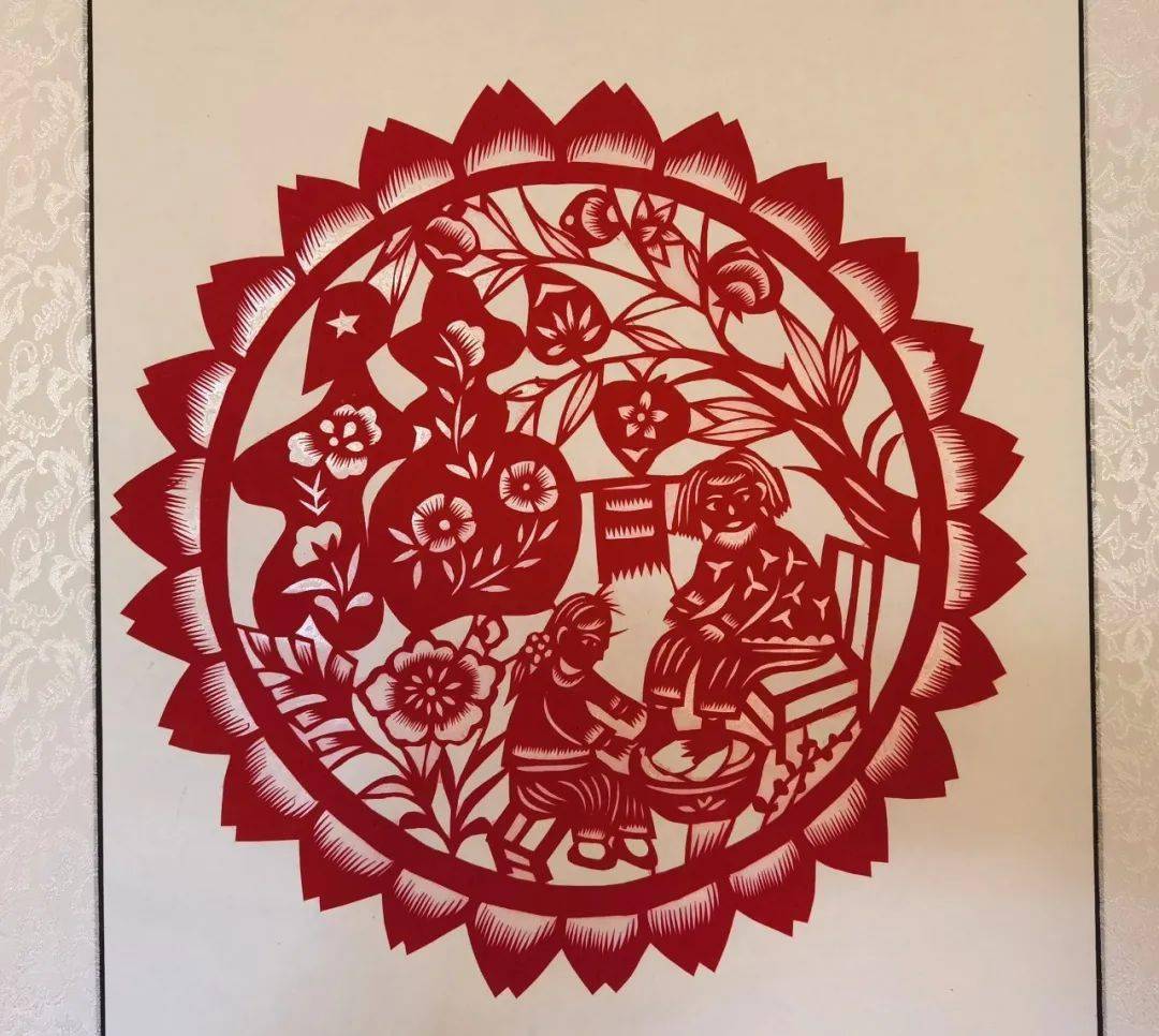 云展览郝氏水纹雨点剪纸第五代传人郝兰英作品线上展示