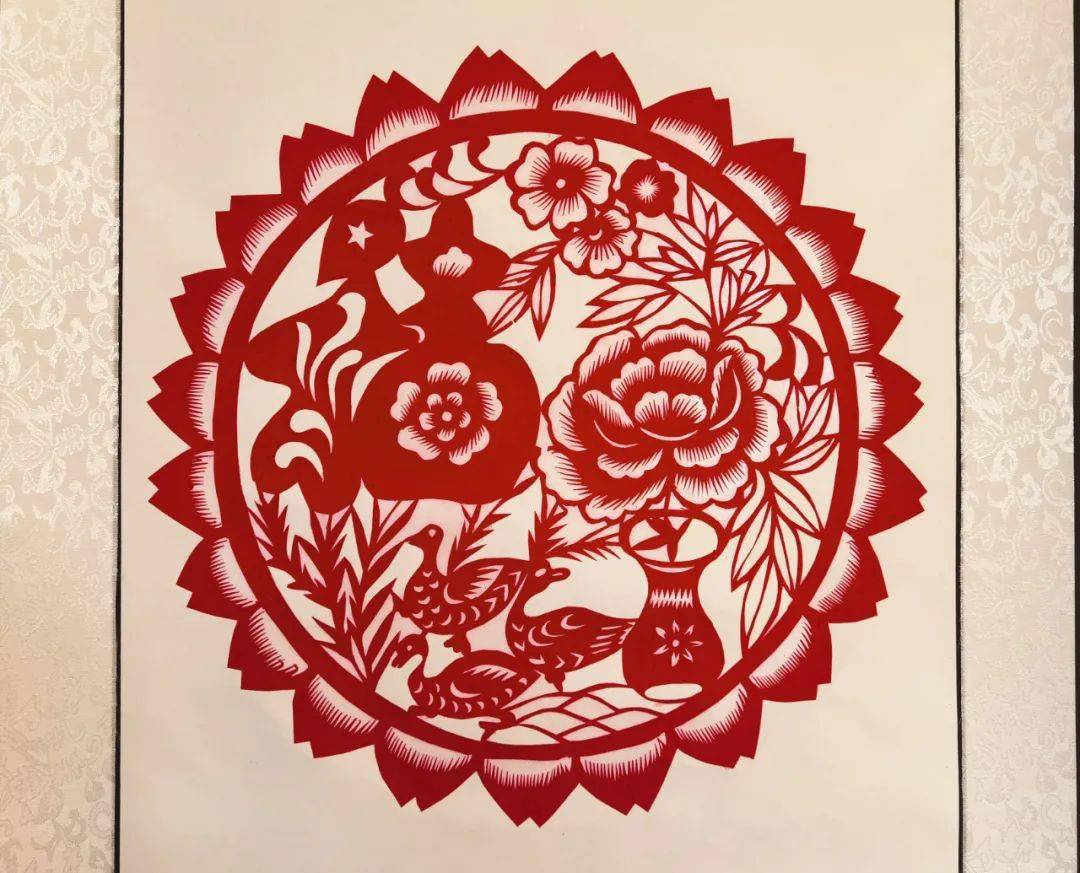 云展览郝氏水纹雨点剪纸第五代传人郝兰英作品线上展示
