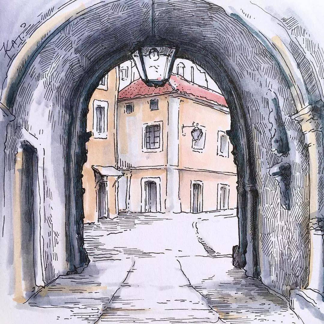 铅笔钢笔淡彩画真美