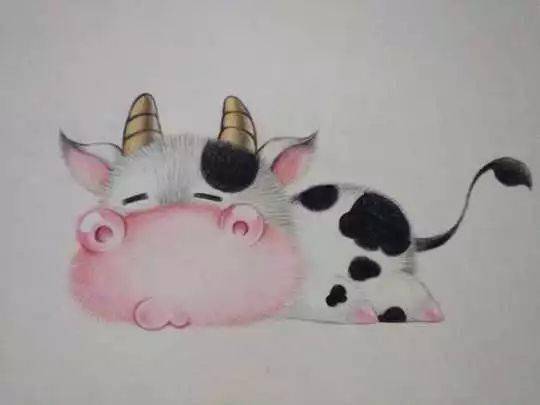 教你用彩铅画一个萌萌哒的小牛彩铅画牛步骤图片