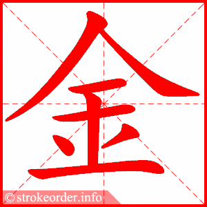 拼音 jīn 部首 金