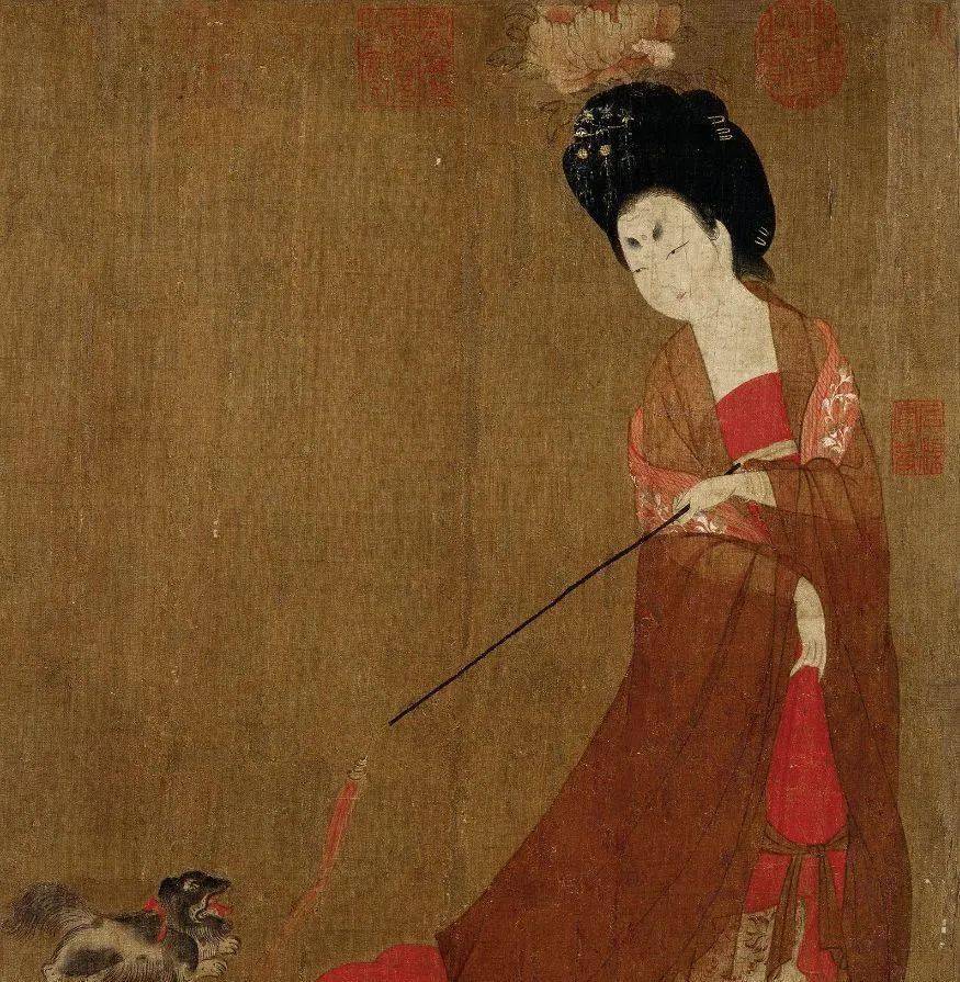 簪花仕女图(局部)唐 周昉辽宁省博物馆藏5捣练图在开场这段银幕下方