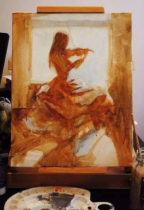 给小提琴老师画了张油画,(小时候不允许在家里画画的 ).