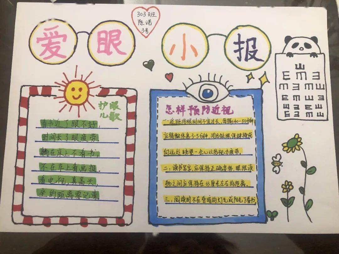班级风采银河校区303班爱眼护眼科学用眼