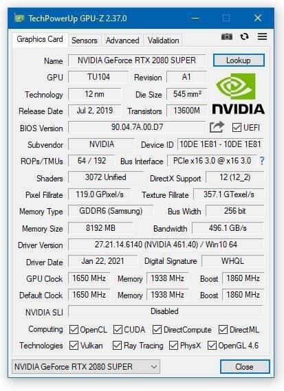 显存|GPU-Z v2.37.0 版发布：支持 RTX 30 系笔记本显卡，提高显存监测能力