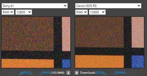 佳能eos R5与索尼a1画质对比 传感器