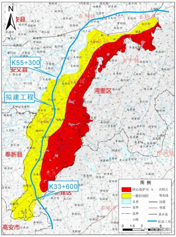 擬建項目位於南昌市西側,起於滬昆高速上的厚田樞紐,經新建區,安義縣