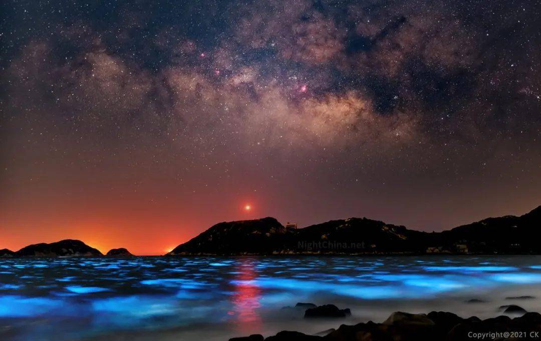 梦幻荧光海再现广东珠海 夜空中国 林立锴