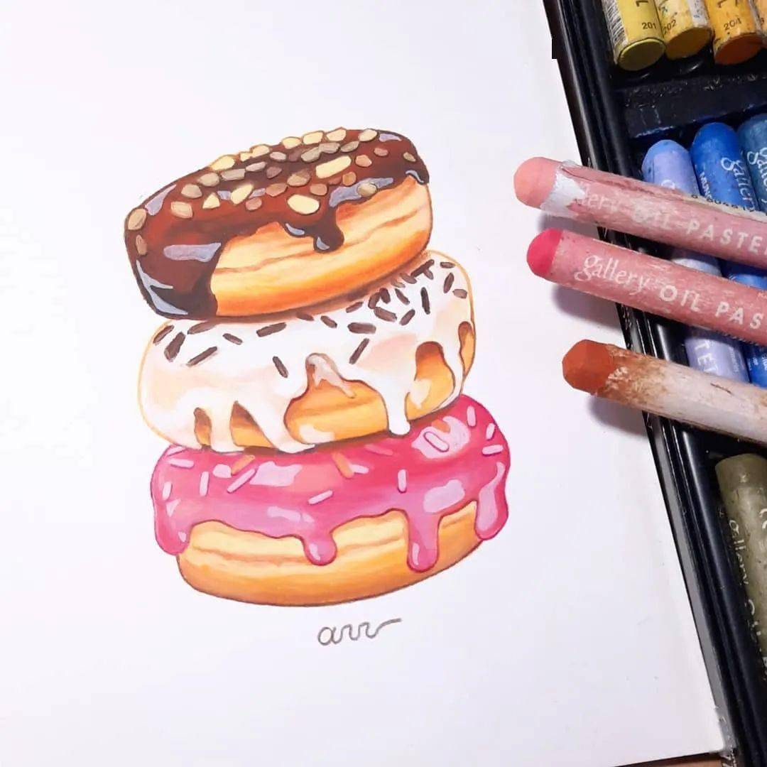 手绘美食蜡笔手绘原来蜡笔画也这么好绝了涨姿势了