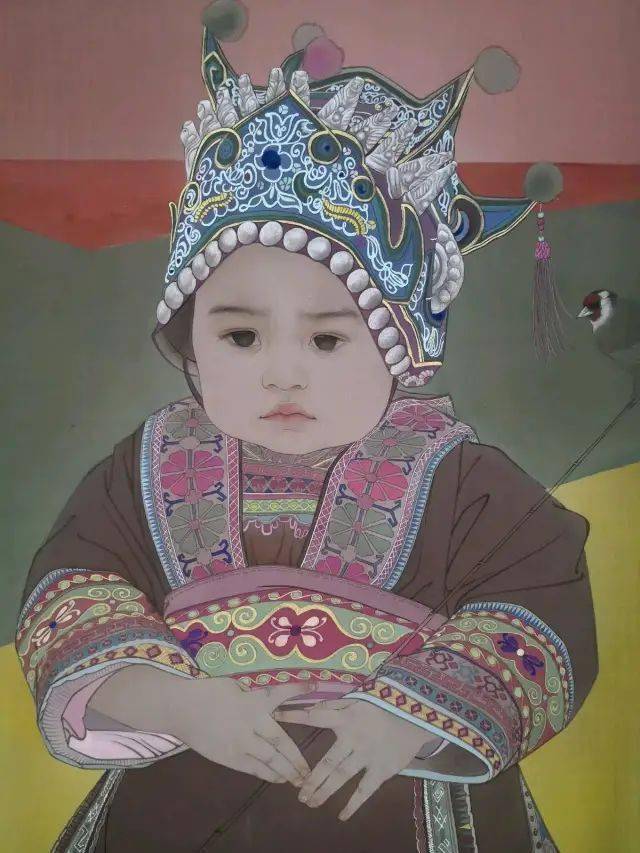 王锦霞坚持工笔人物画线描之工