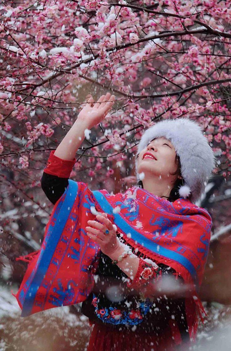 风花吹雪映红梅嫣然一笑又一春